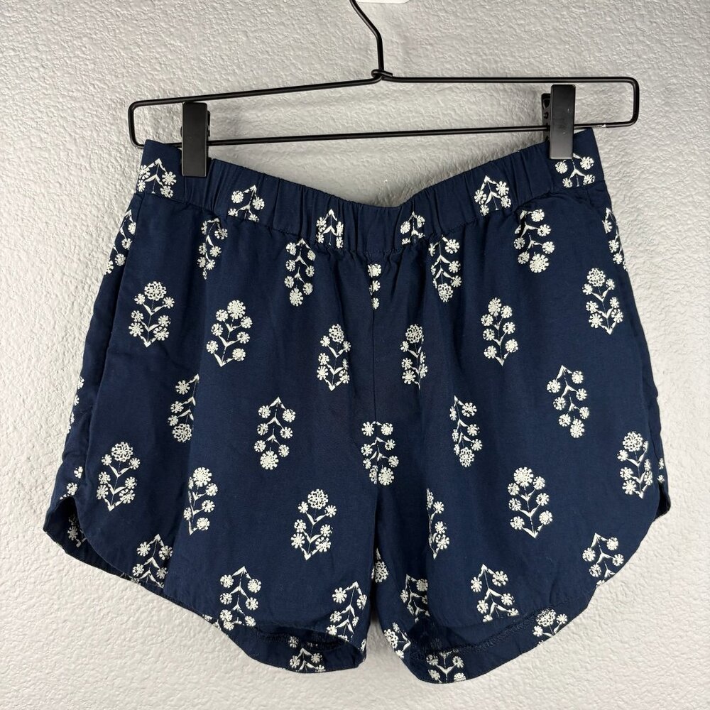 Madewell Navy Blue Floral Pattern Shorts